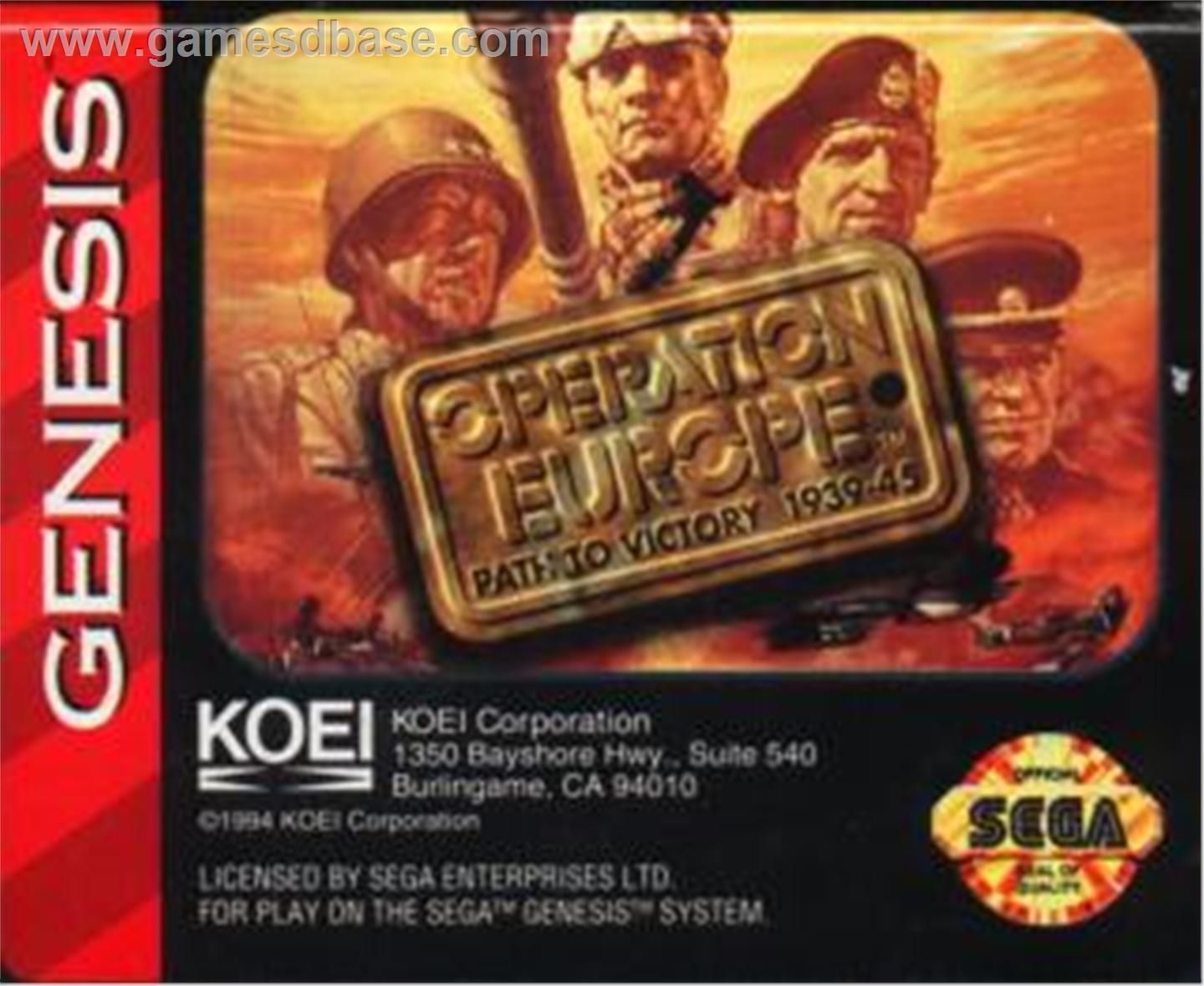 Operation Europe - Path To Victory 1939-1945 (USA) Game Cover